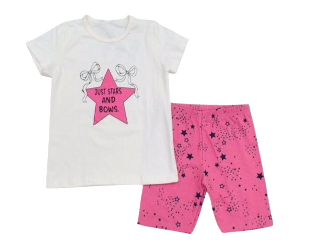 Conjunto Catolele Juvenil Feminino Manga Curta Cotton Bermuda