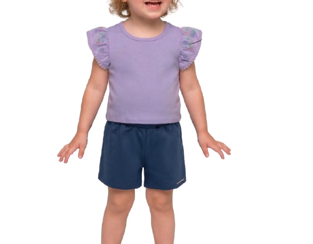 Conjunto Ninaqueen Primeiros Passos Feminino Manga Curta Malha Short