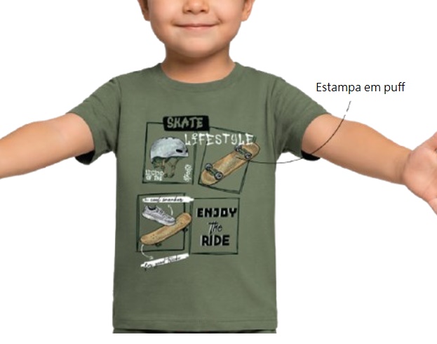 Camiseta Ninoking Primeiros Passos Masculina Manga Curta Malha