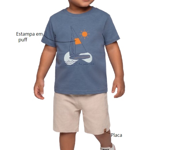 Conjunto Ninoking Primeiros Passos Masculino Manga Curta Malha