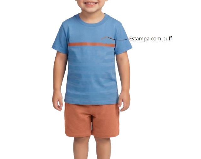 Conjunto Ninoking Primeiros Passos Masculino Manga Curta Malha