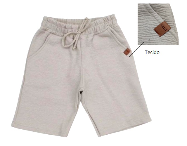 Bermuda Lillo&co Infantil Masculina Moletom Grand Textura 2bolso