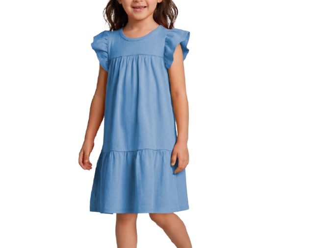 Vestido Florenzza Infantil Manga Curta Molecotton