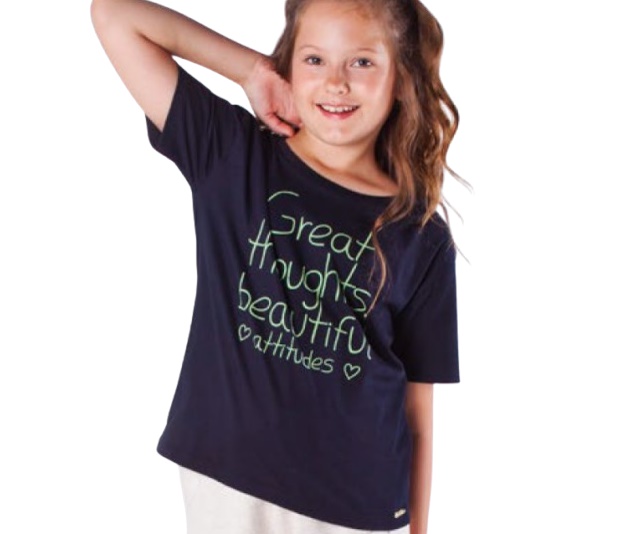 Blusa Minhaflor Juvenil Feminina Manga Curta Malha