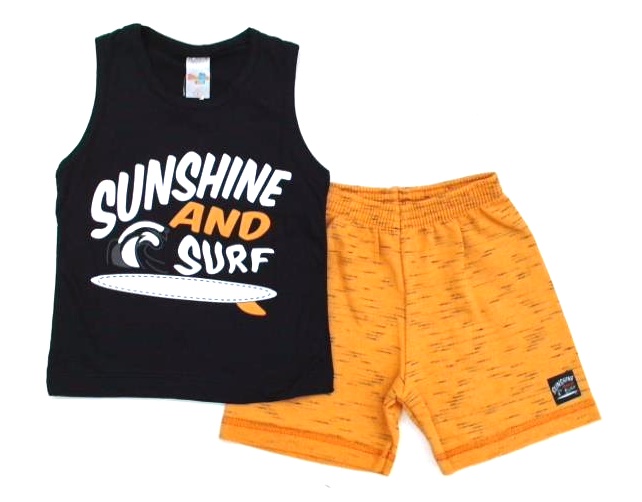 Conjunto Shumakids Primeiros Passos Masculino Regata Malha