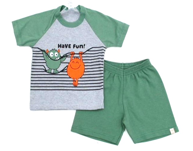 Conjunto Shumakids Primeiros Passos Masculino Manga Curta Malha
