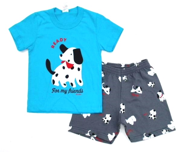 Conjunto Shumakids Primeiros Passos Masculino Manga Curta Malha