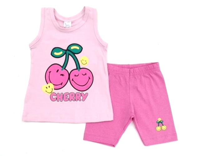 Conjunto Shumakids Primeiros Passos Feminino Regata Cotton Bermuda