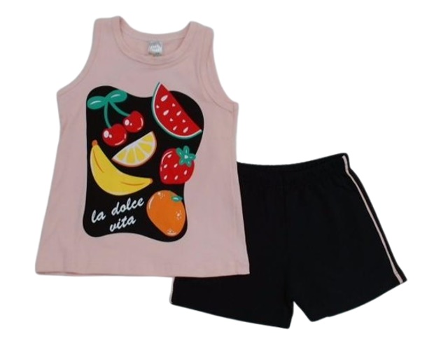 Conjunto Shumakids Infantil Feminino Regata Cotton Short