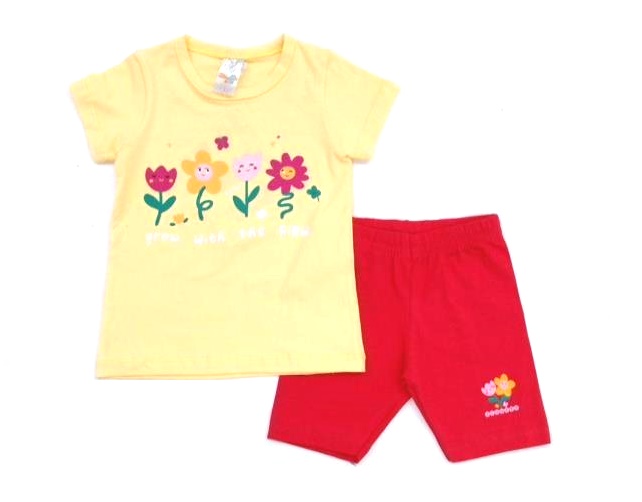 Conjunto Shumakids Primeiros Passos Feminino Manga Curta Cotton Bermuda