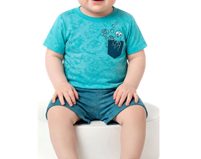 Conjunto Wilbertex Bebe Masculino Manga Curta Malha