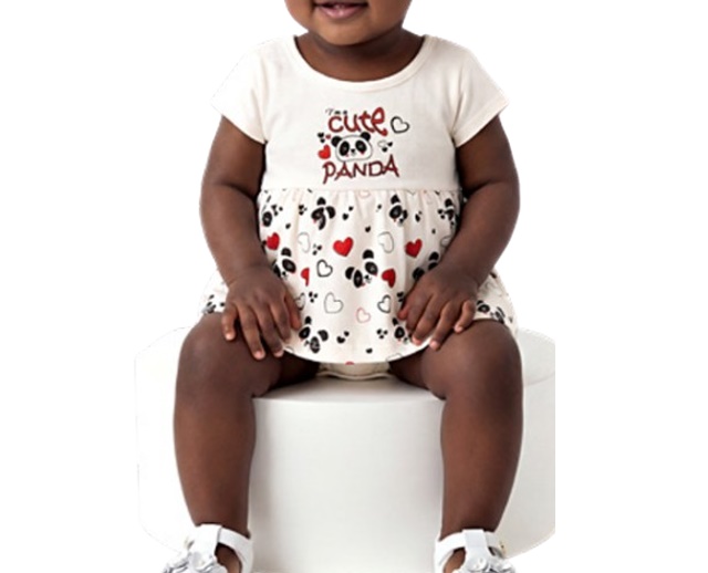 Body Wilbertex Bebe Feminino Manga Curta Suedine Botão