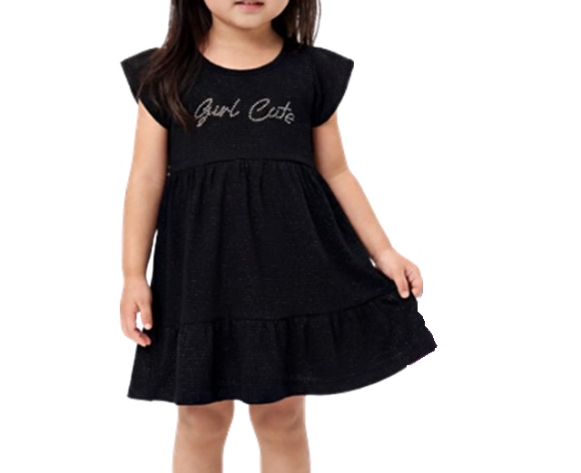Vestido Wilbertex Primeiros Passos Manga Curta Cotton Anarruga