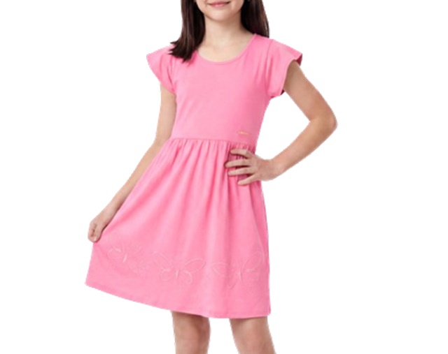 Vestido Wilbertex Juvenil Manga Curta Malha