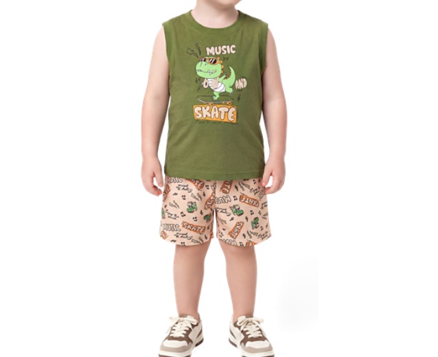 Conjunto Wkids Primeiros Passos Masculino Regata Machão Malha