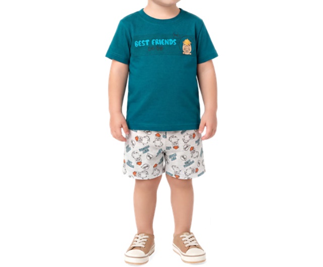 Conjunto Wkids Primeiros Passos Masculino Manga Curta Malha