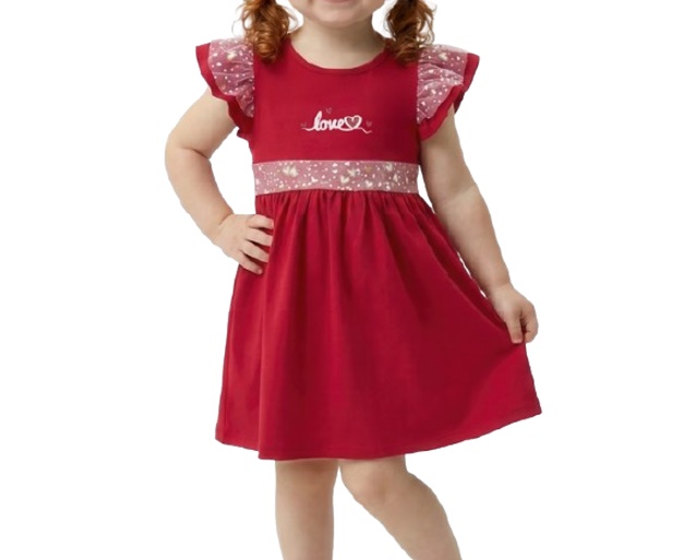 Vestido Dila Primeiros Passos Manga Japonesa Cotton Tule