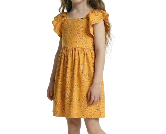 Vestido Dila Infantil Manga Japonesa Malha Diferenciada Estampado