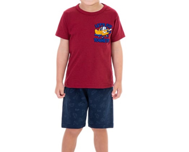 Conjunto Jaki Primeiros Passos Masculino Manga Curta Malha