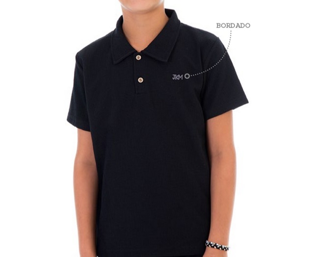 Polo Jaki Juvenil Masculino Manga Curta Malha Waffer Botões