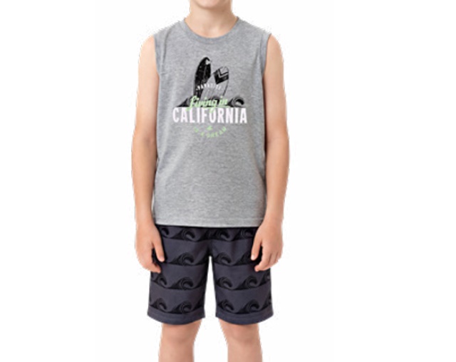 Conjunto Bichobagunça Juvenil Masculino Regata Machão Malha