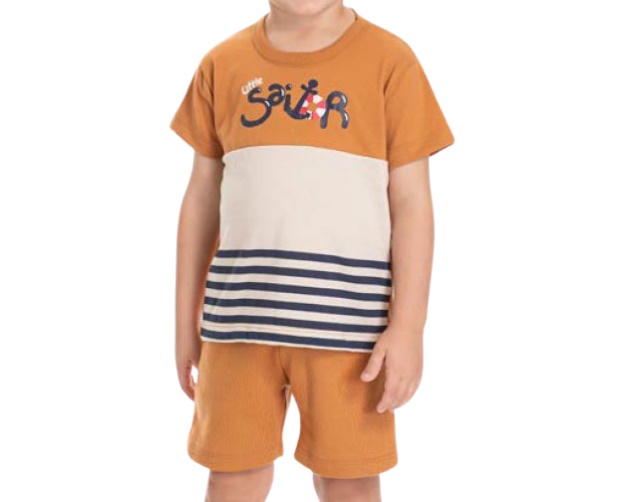 Conjunto Pimentinha Primeiros Passos Masculino Manga Curta Malha