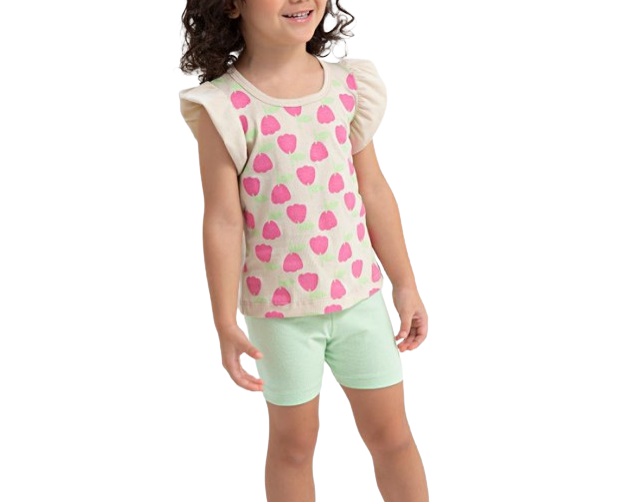 Conjunto Fashionk P.psssos Feminino Manga Japonesa Malha Bermu
