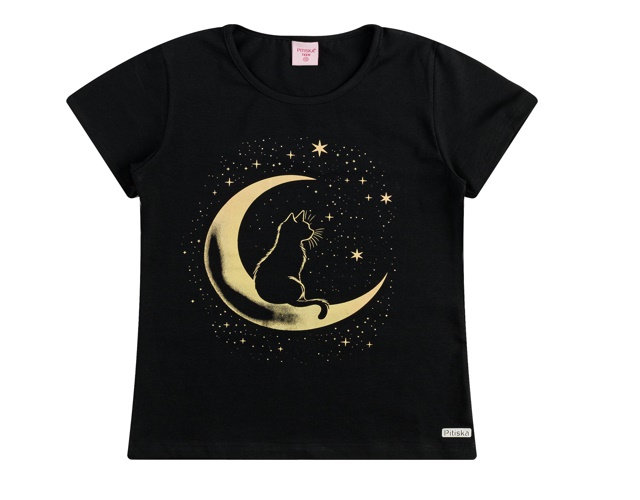Blusa Pitiska Juvenil Feminina Manga Curta Cotton