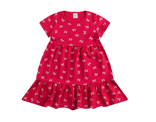 Vestido Pitiska Primeiros Passos Manga Curta Cotton Estampado