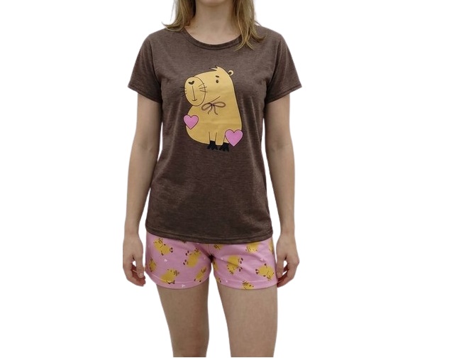 Pijama Anjodossonhos Juvenil Feminino Manga Curta Malha Pv Short