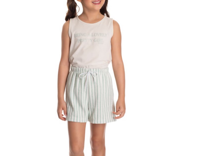 Conjunto Jidi Infantil Feminino Regata Cotton Short