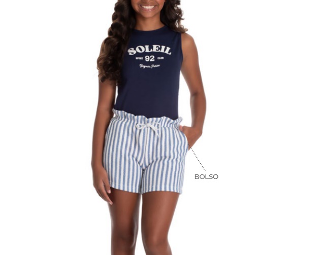 Conjunto Jidi Juvenil Feminino Regata Malha Short