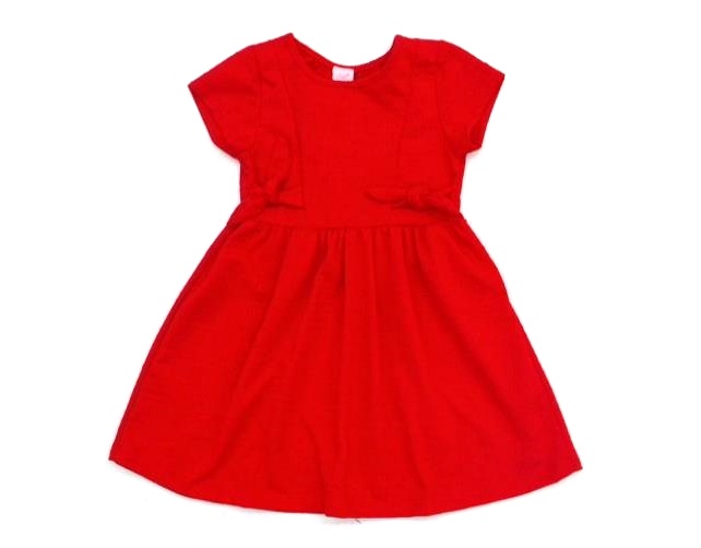 Vestido Rose Primeiros Passos Manga Curta Malha Trabalhada Poá