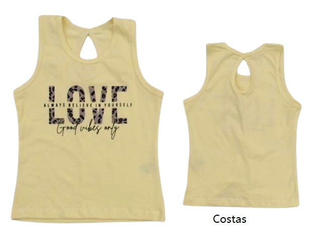 Blusa Lookinhos Juvenil Feminina Regata Cotton