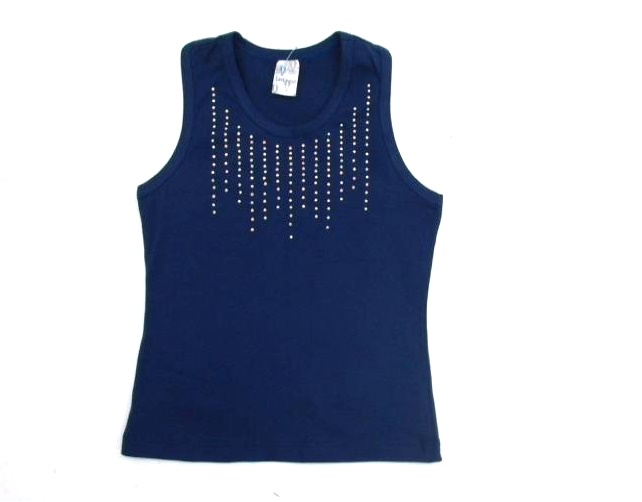 Blusa Lookinhos Infantil Feminina Regata Cotton Costas Nadador Stras