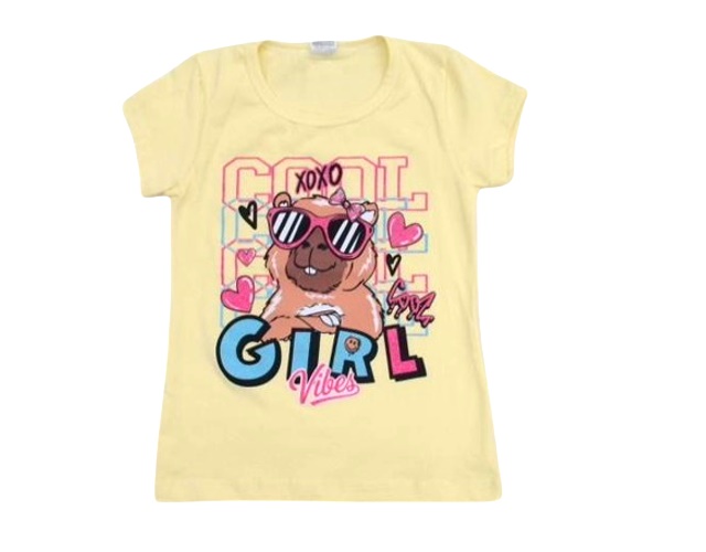 Blusa Lookinhos Infantil Feminina Manga Curta Cotton