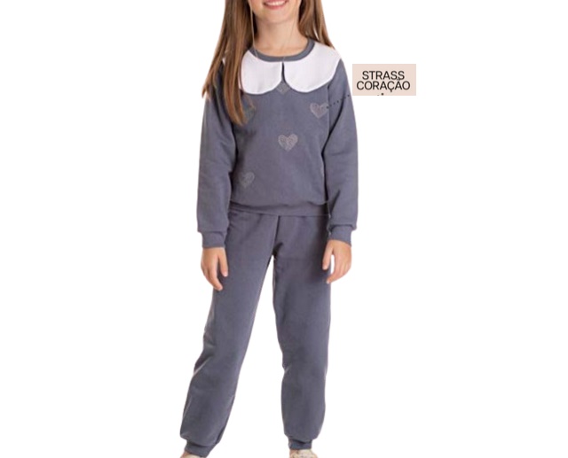 Conjunto Pimentinha Infantil Feminino Moletom Calça