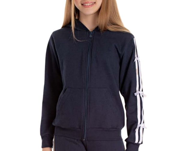 Jaqueta Pk Juvenil Feminina Moletom Faixa Dupla