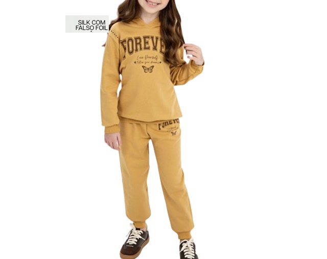 Conjunto Fashionk Infantil Feminino Moletom Capuz Calça