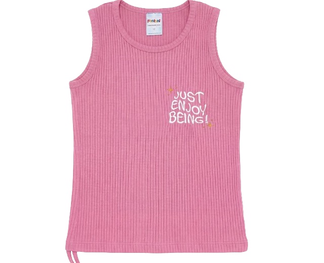 Blusa Fantoni Juvenil Feminina Regata Ribana Canelada Franzida