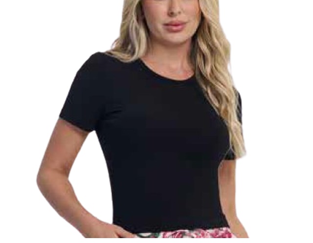 Blusa Rechsul Adulto Feminina Manga Curta Viscolycra Cropped