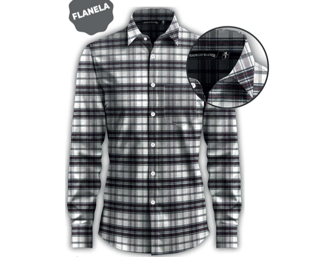 Camisa Giorgiobianco Adulto Masculina Manga Longa Flanela Xadrez Bo