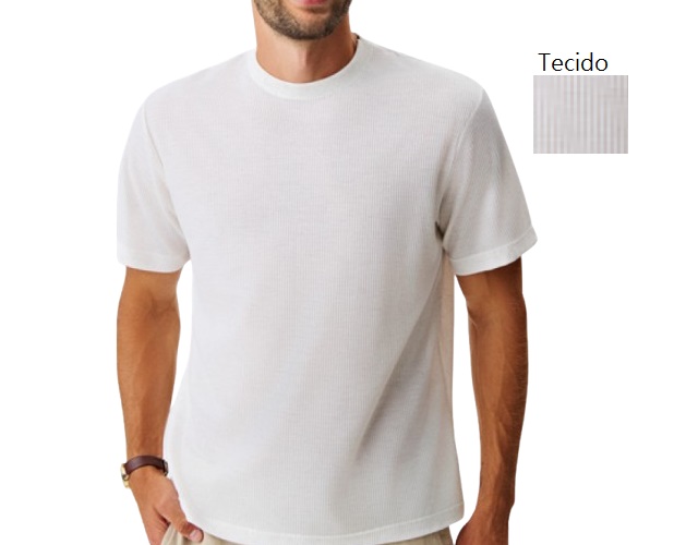Camiseta Mmt Adulto Masculina Manga Curta Malha Waffle Linho