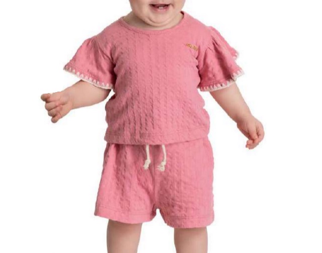 Conjunto Babyvest Primeiros Passos Feminino Manga Curta Malha Trabalhad