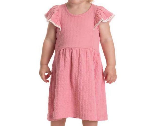 Vestido Babyvest Primeiros Passos Manga Japonesa Malha Trabalhada