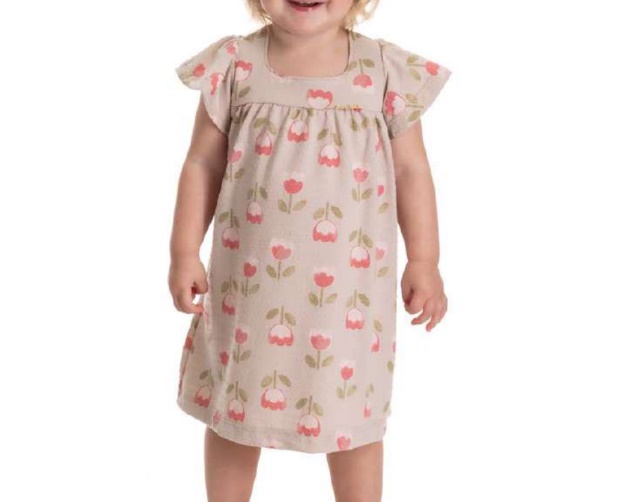 Vestido Babyvest Primeiros Passos Manga Curta Malha Ana Bola