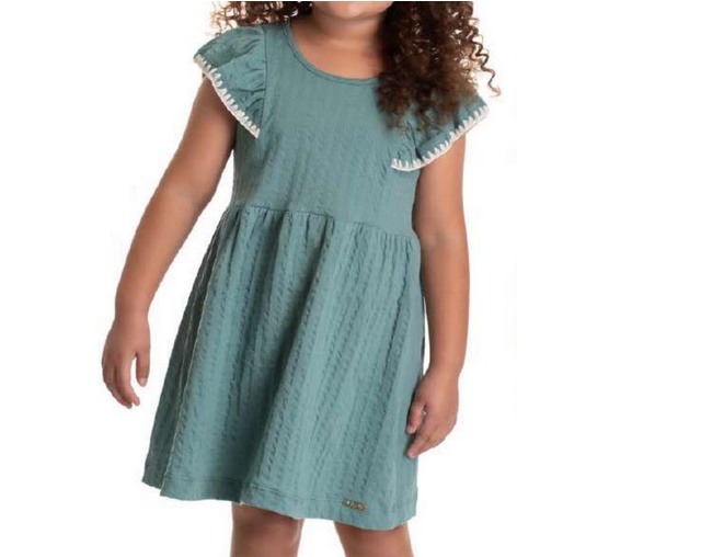 Vestido Babyvest Infantil Manga Japonesa Malha Trabalhada