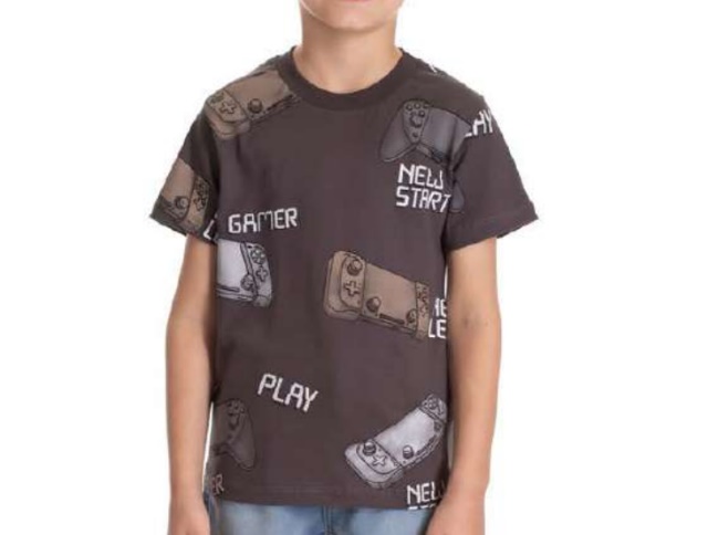 Camiseta Babyvest Infantil Masculina Manga Curta Malha