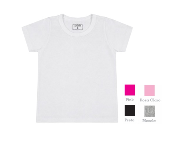 Blusa Ddn Infantil Feminina Manga Curta Cotton Básica