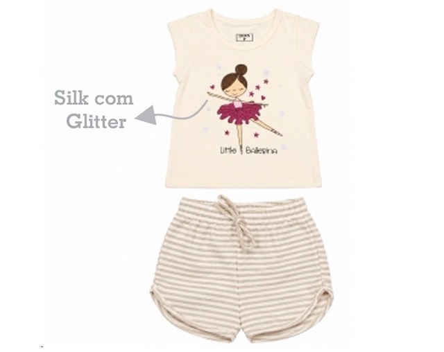 Conjunto Ddn Primeiros Passos Feminino Manga Japonesa Cotton Short